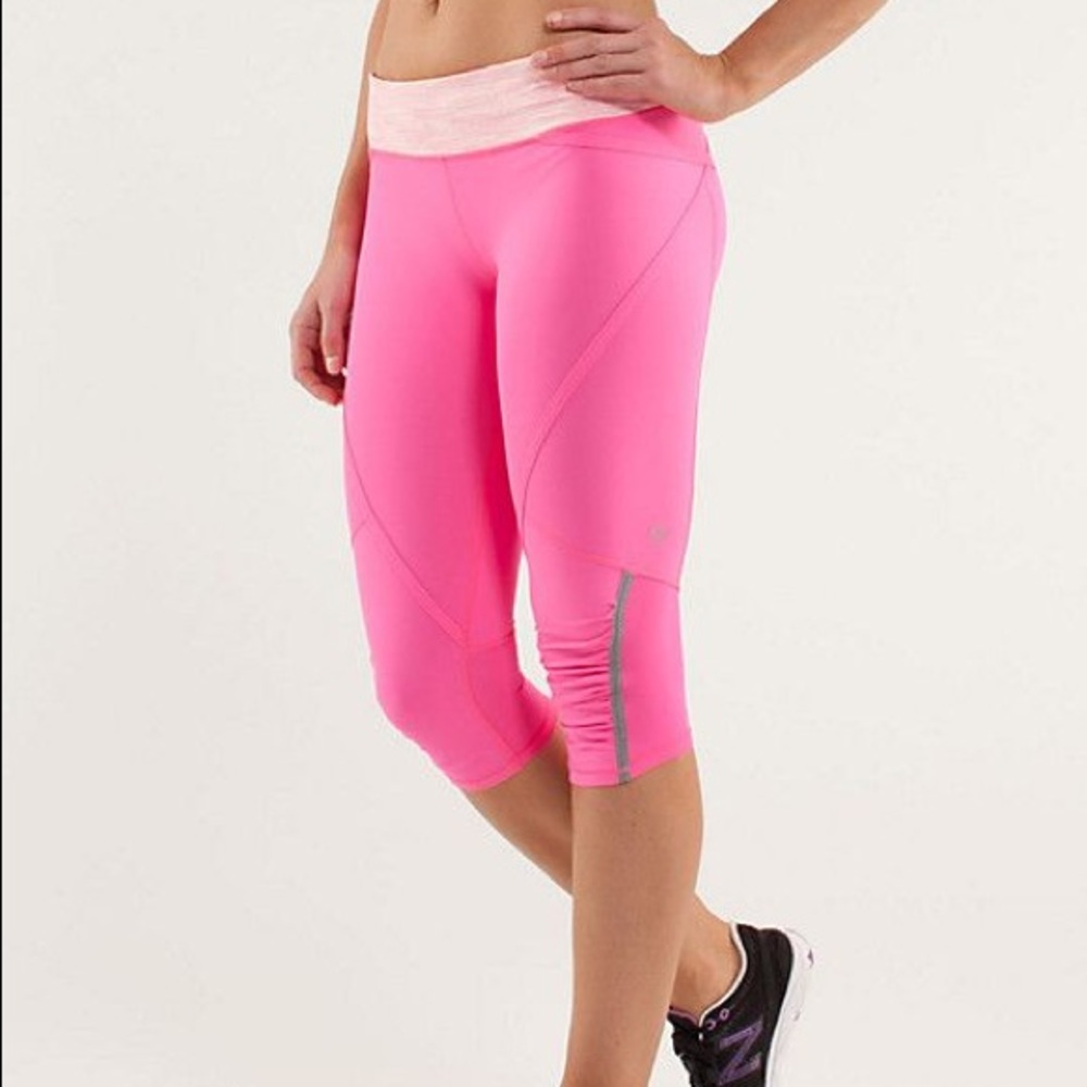 Lululemon Leggings Run Pace crop pink